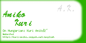 aniko kuri business card